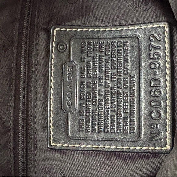 Coach Black Leather Bag with Gray Stitching - Picture 2 of 4